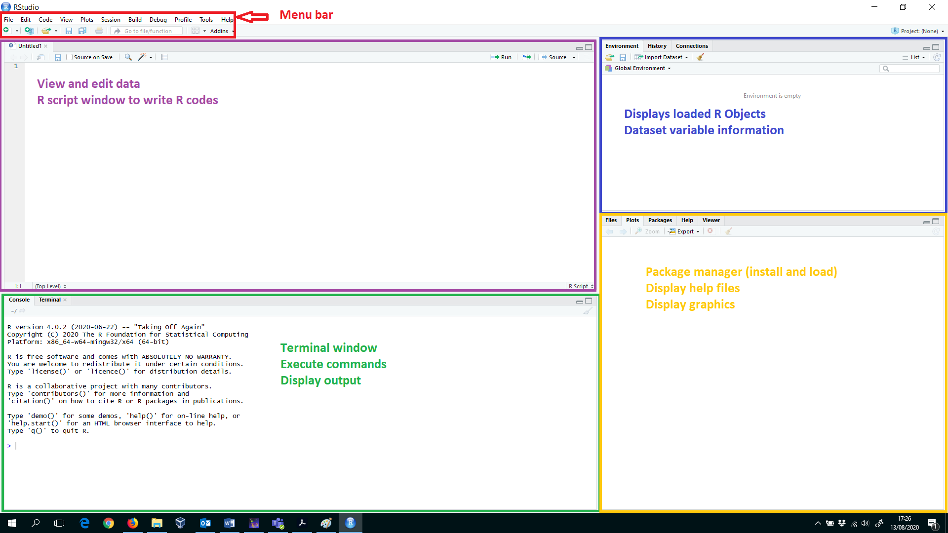An image showing RStudio windows